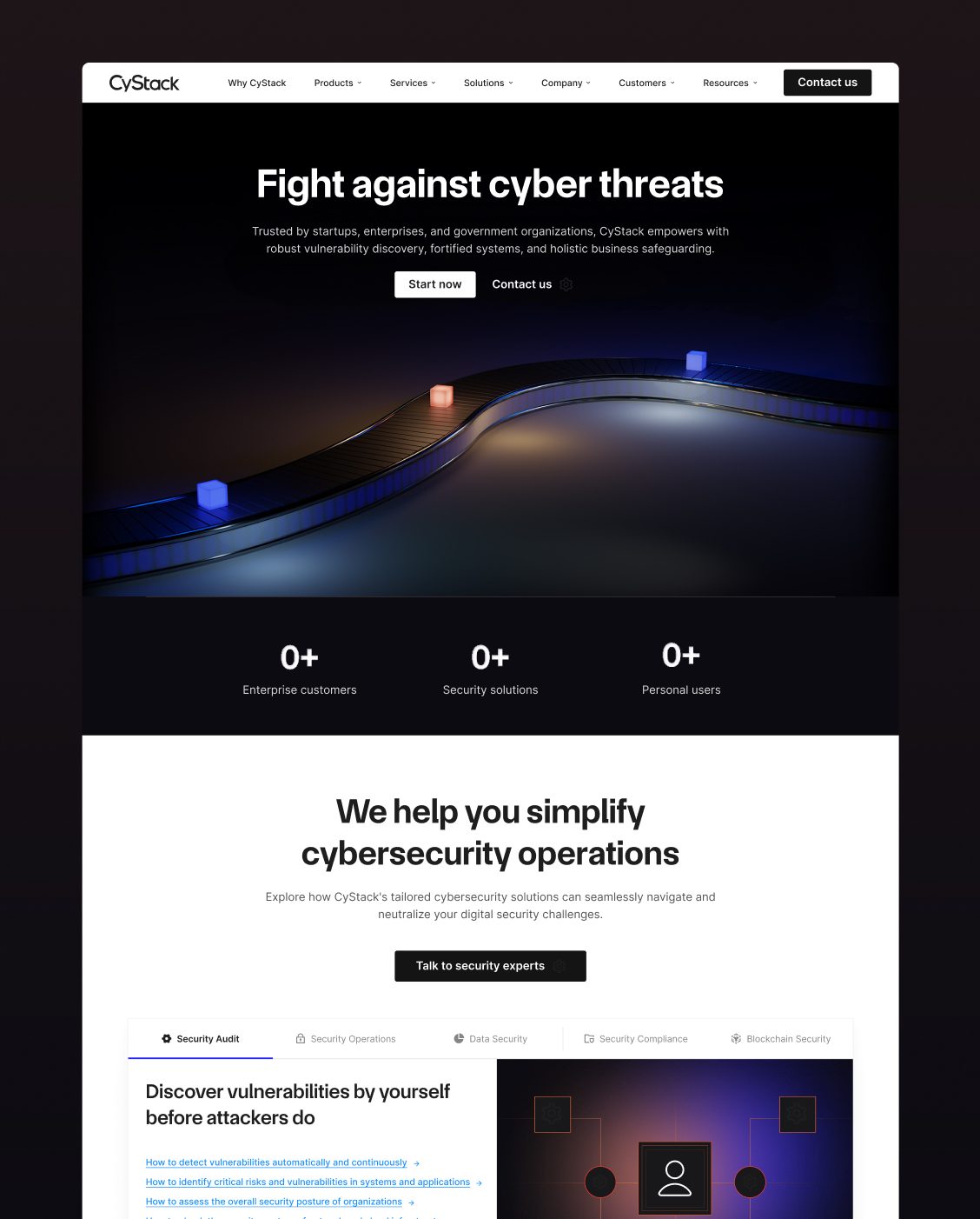 CyStack landing page redesign